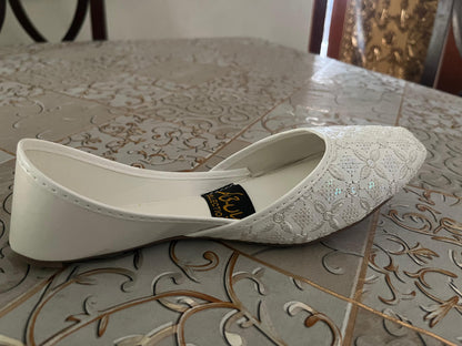 Hand embroidered Black and White Khussa